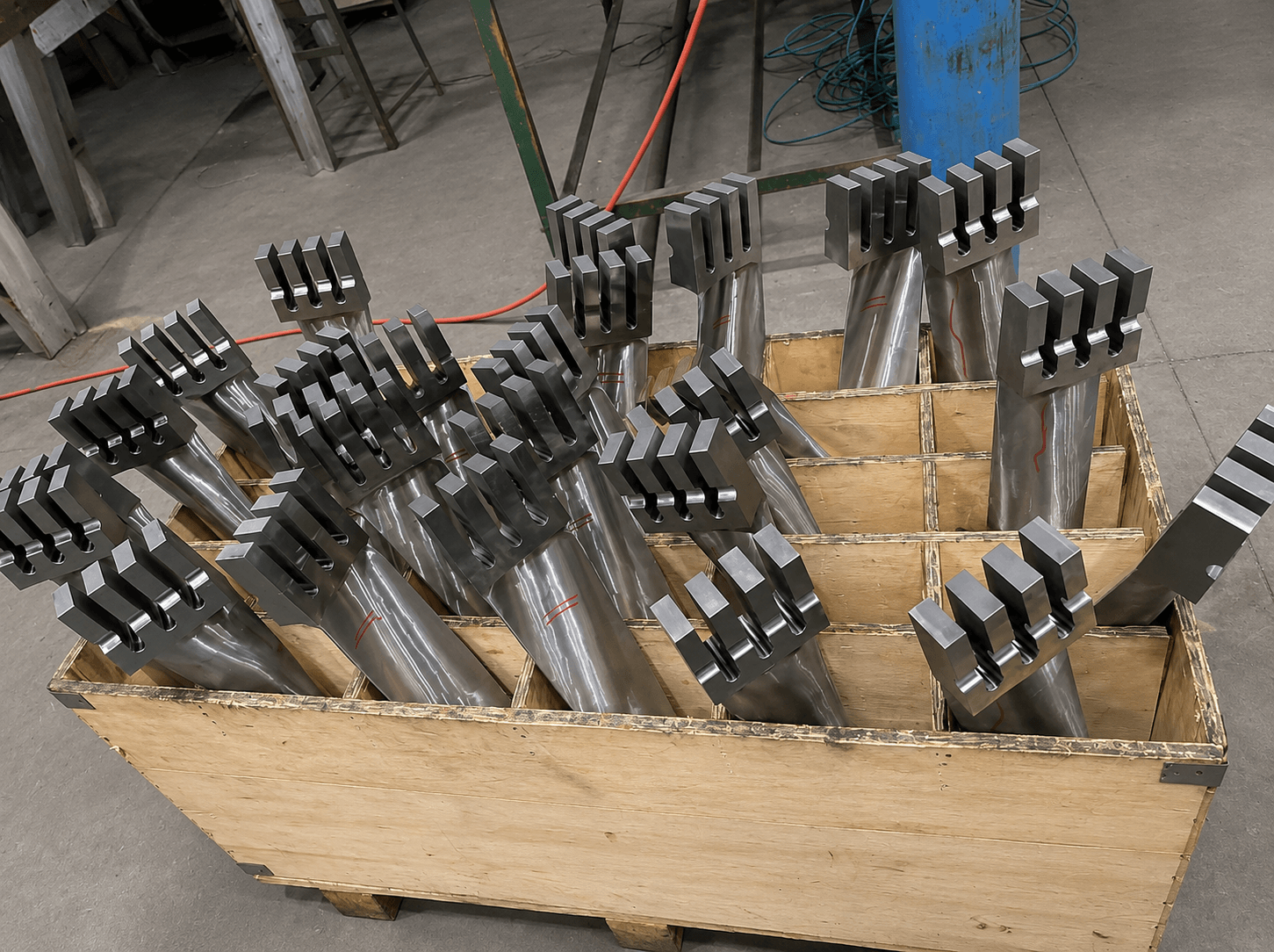 Steam turbine blades and rotor discs