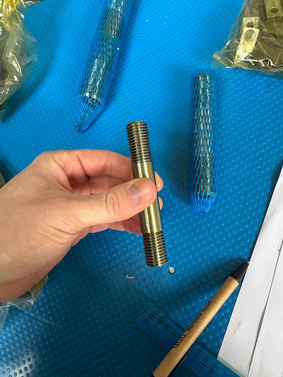 Steam turbine studs, nuts, and springs